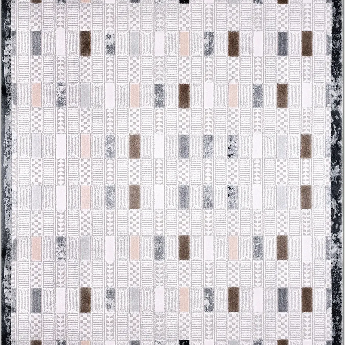 SHARED | Upland Cream Grey Modern Geometric Machine Woven Living Room photo 2