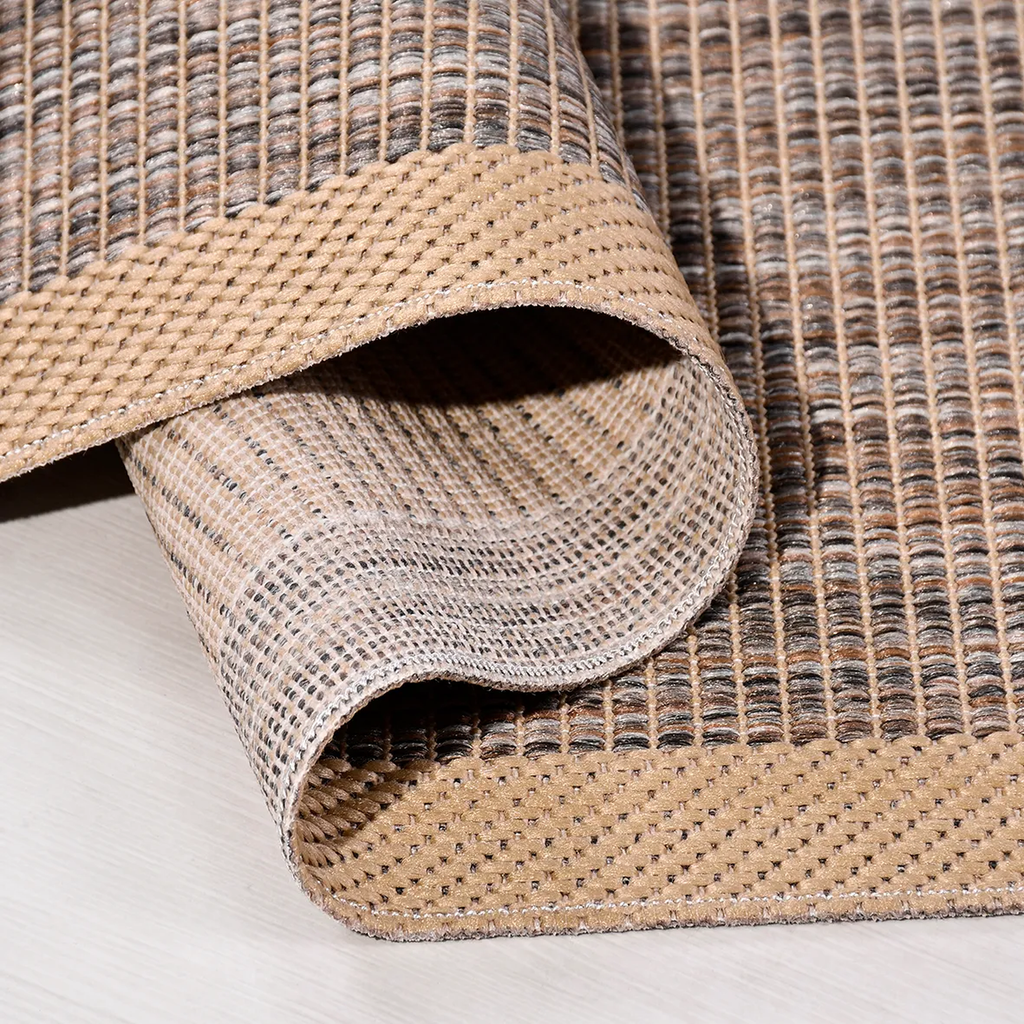 SHARED | Sorbus Modern Striped Machine Woven Tan Brown Grey Cream Liv photo 2