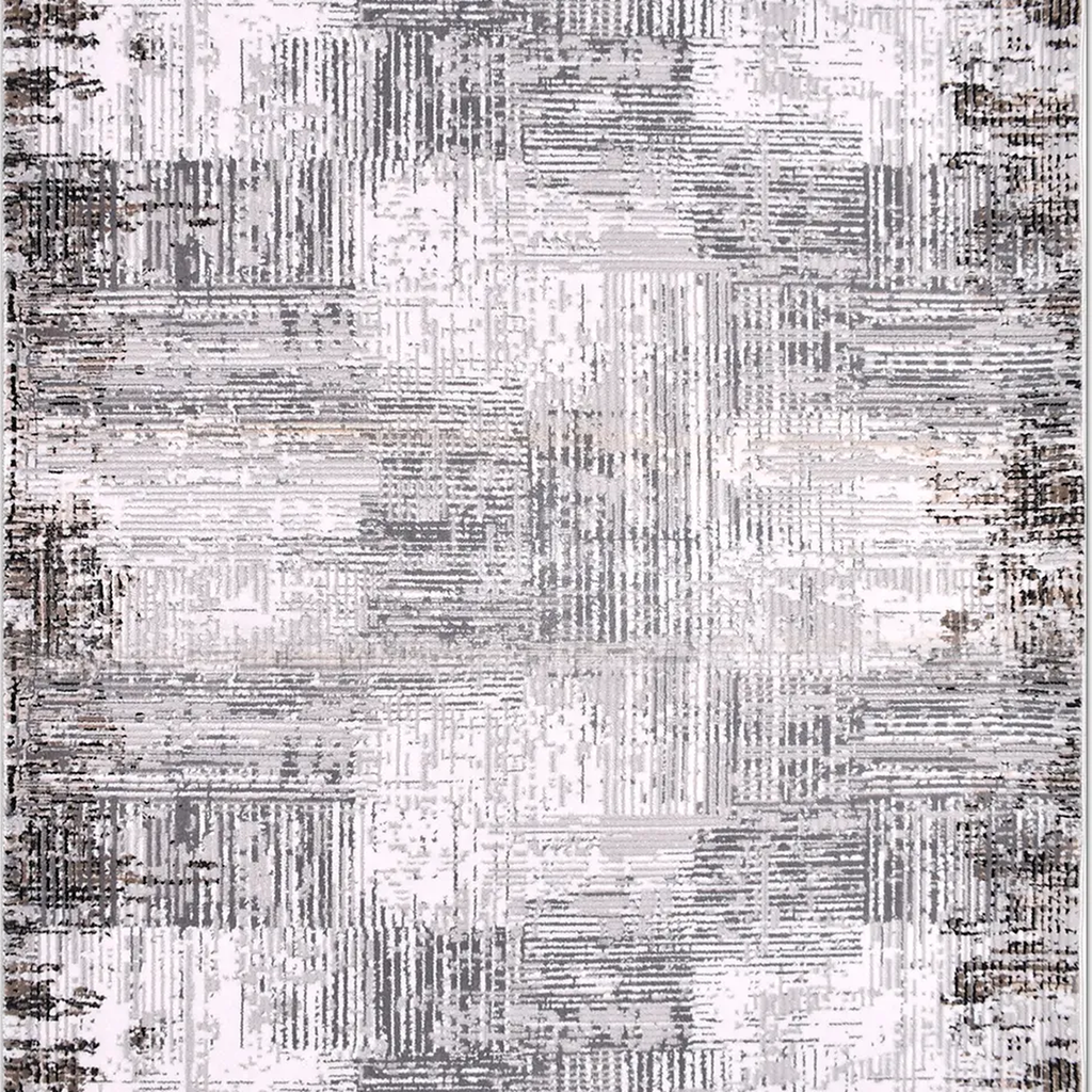 SHARED | Thornfield Grey Cream Abstract Modern Machine Woven Living R photo 2