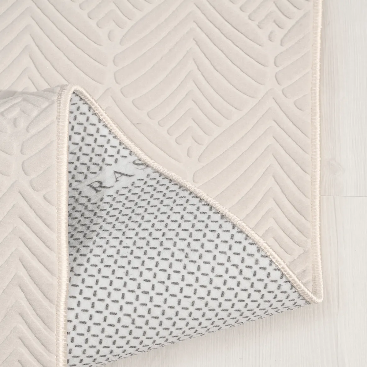 SHARED | Beryl Cream Scandinavian Geometric Textured Machine Woven Li photo 2