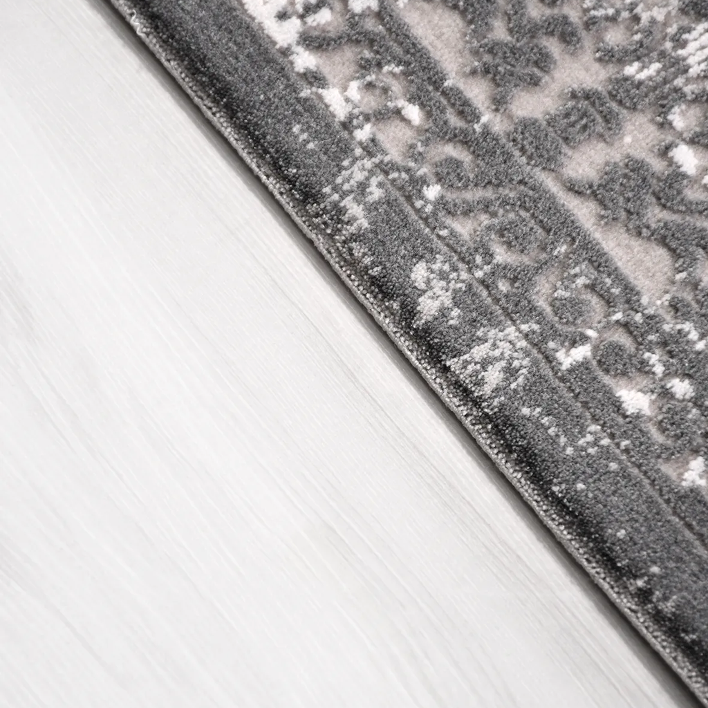 SHARED | Datca Persian Style Medallion Distressed Vintage Look Grey C photo 2