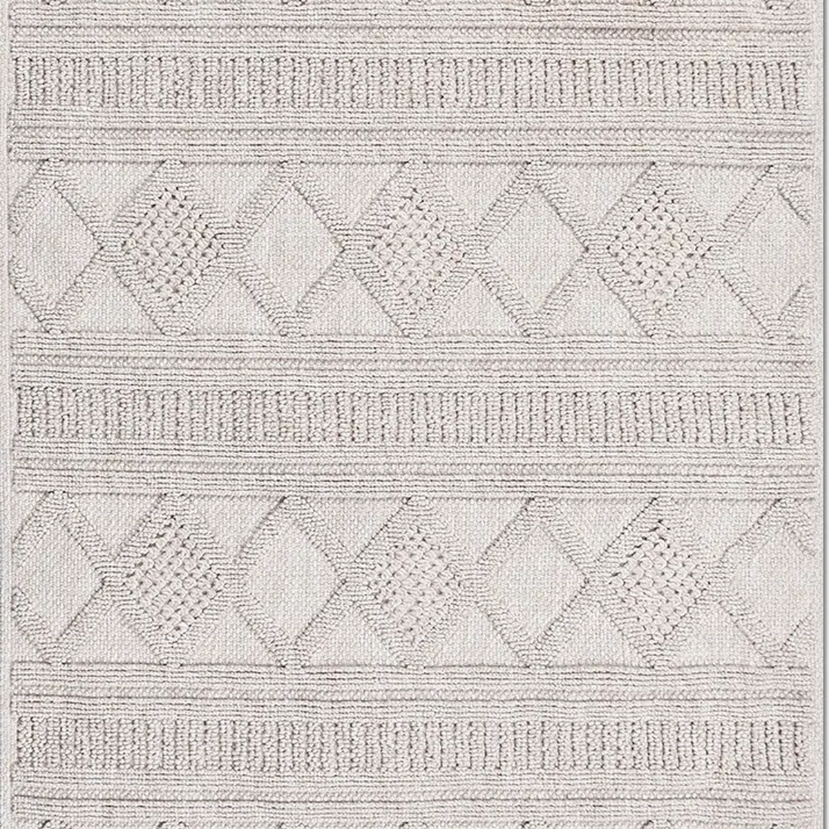 SHARED | Azurite Cream Boho Geometric Textured Machine Woven Living R photo 2