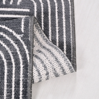 SHARED | Elder Charcoal Grey Ivory Geometric Mid-Century Modern Machi photo 2