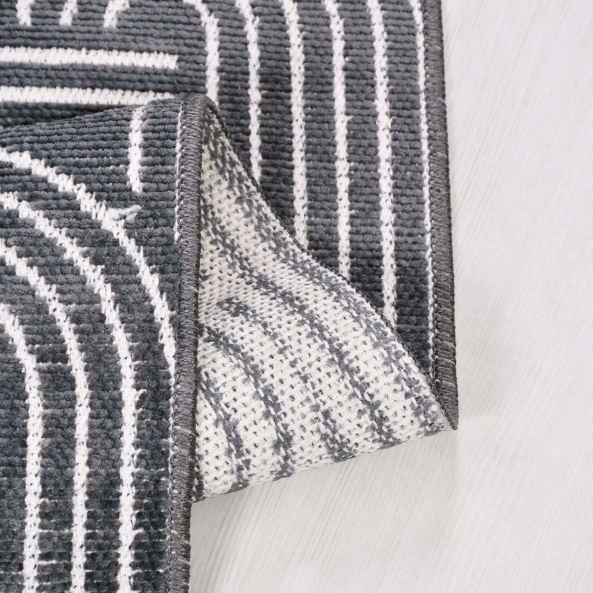 SHARED | Elder Charcoal Grey Ivory Geometric Mid-Century Modern Machi photo 2