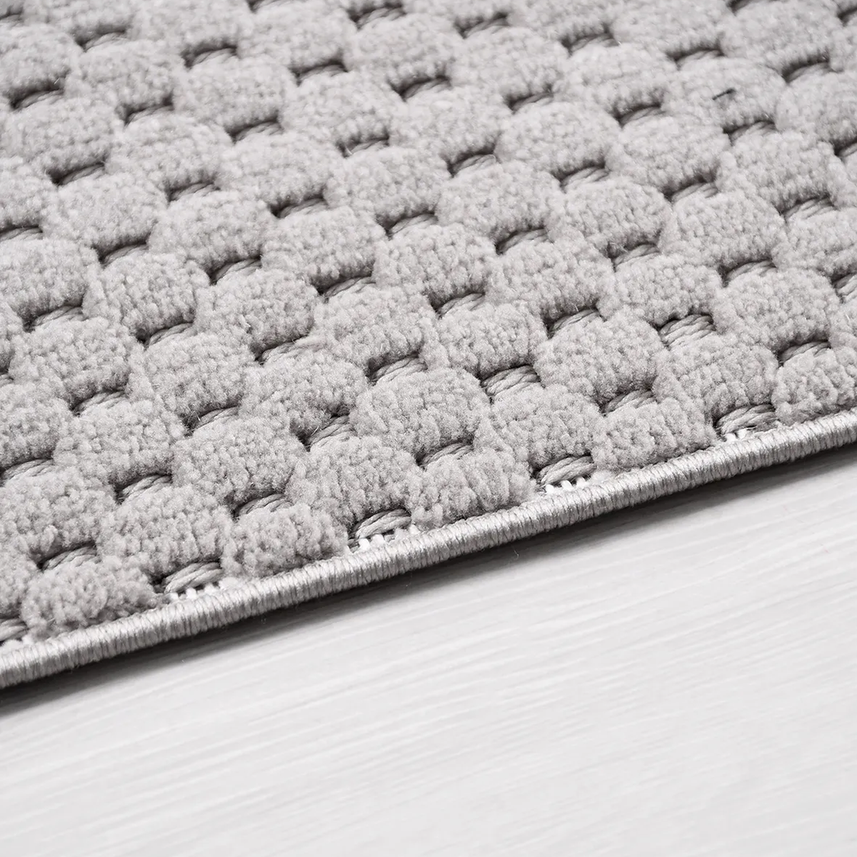 SHARED | Borage Grey Ivory Modern Geometric Machine Woven Living Room photo 2