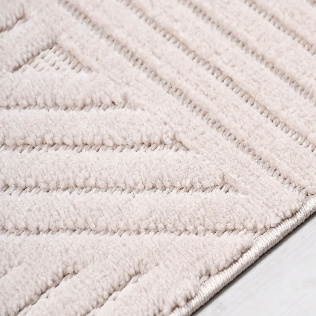 SHARED | Kas Cream Modern Geometric Machine Woven High-Low Carved Liv photo 2