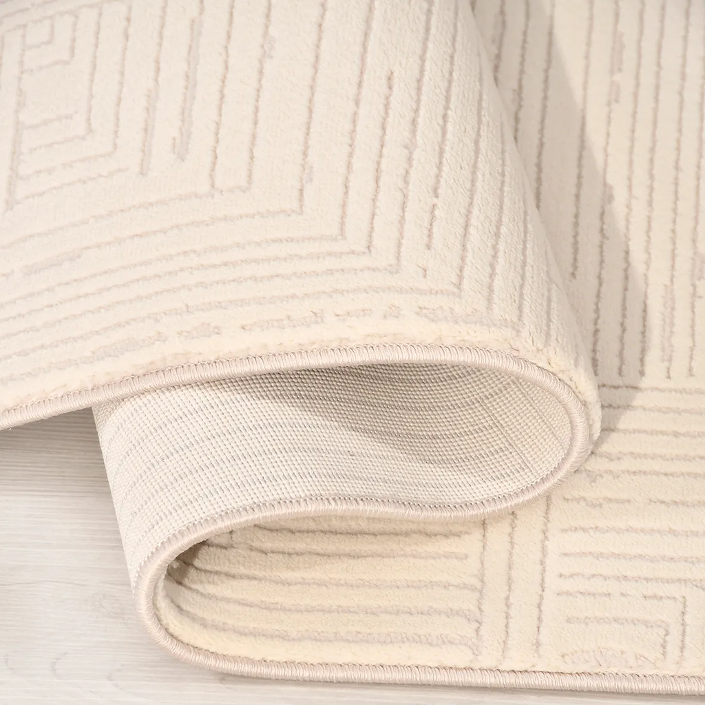 SHARED | Cornflower Cream Beige Geometric Modern Machine Woven Living photo 2