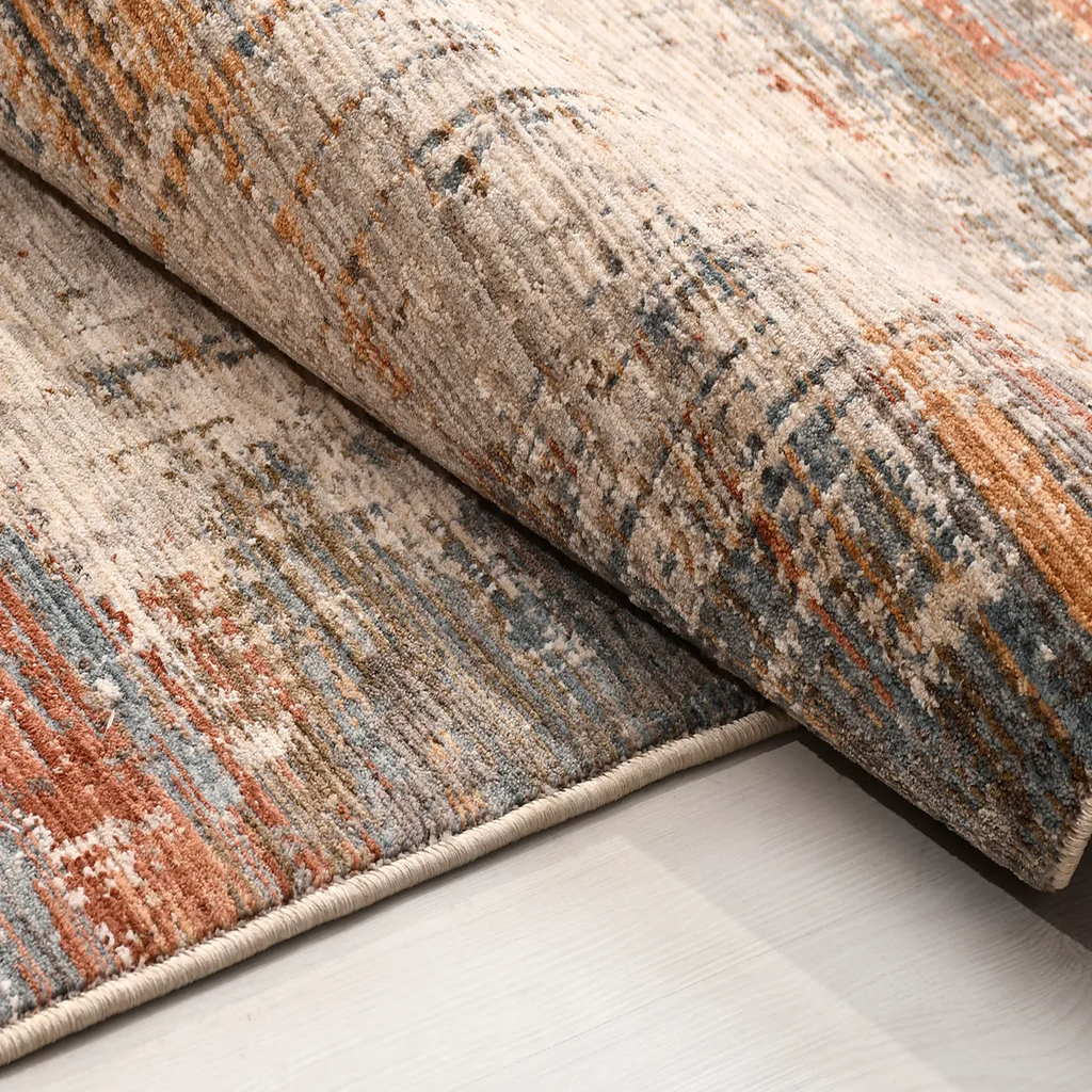 SHARED | Vervain Modern Abstract Machine Woven Beige Grey Rust Living photo 2