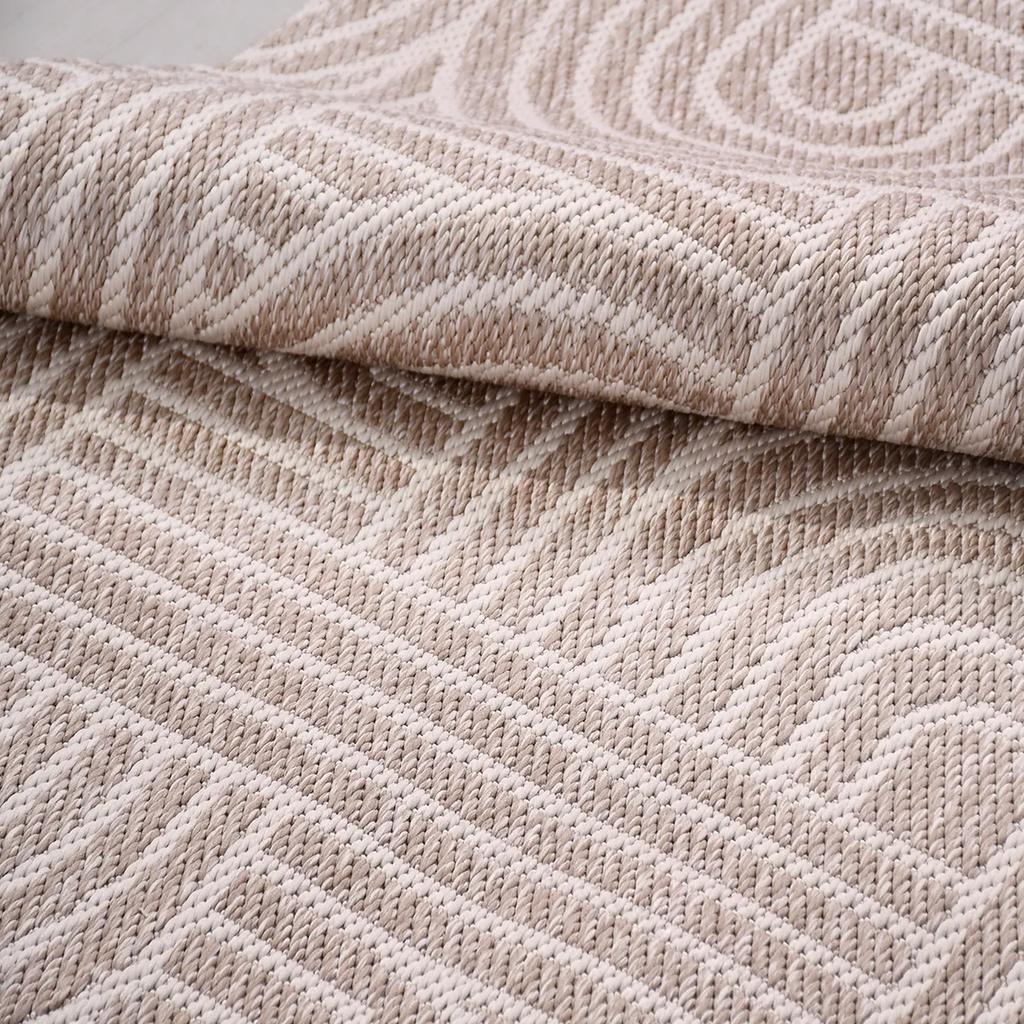 SHARED | Mica Beige Ivory Geometric Transitional Modern Machine Woven photo 2