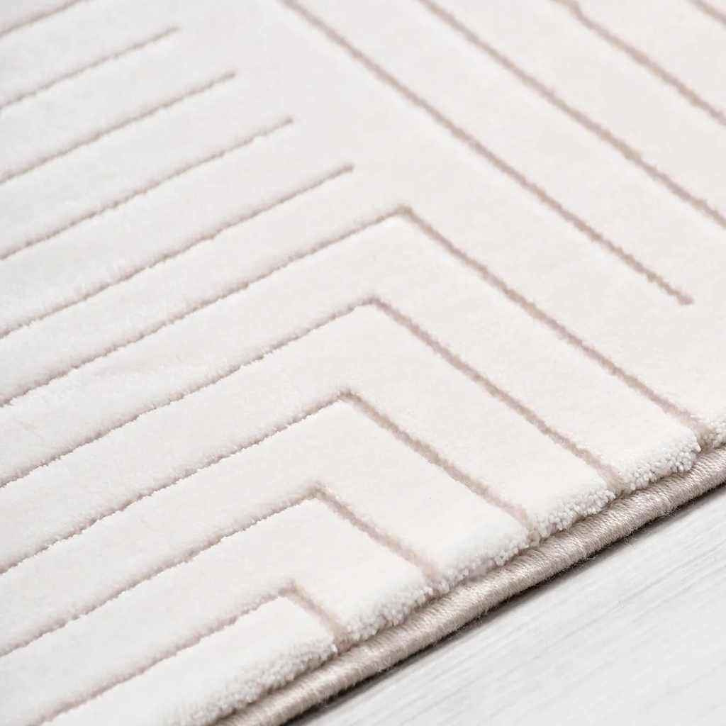 SHARED | Bryony Cream Ivory Geometric Modern Machine Woven Living Roo photo 2