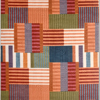 SHARED | Dell Mid-Century Modern Patchwork Orange Cream Blue Machine  photo 2