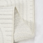SHARED | Elmwood Ivory Geometric Modern Machine Woven Carved High Low photo 2
