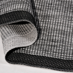 SHARED | Sedge Black Grey Striped Modern Machine Woven Living Room Be photo 2