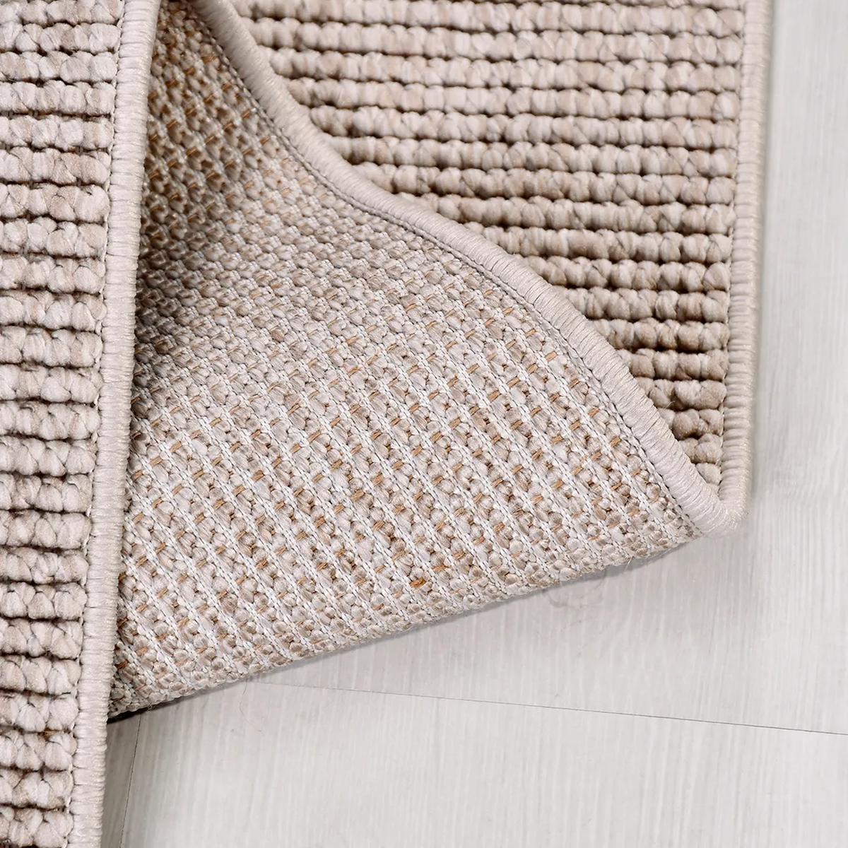 SHARED | Lazuli Beige Solid Scandinavian Ribbed Texture Machine Woven photo 2