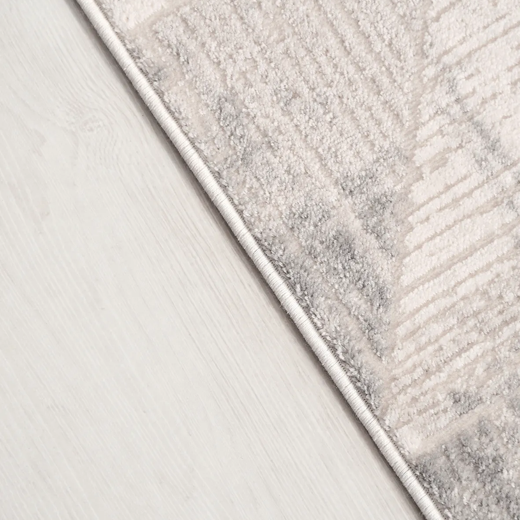 SHARED | Selenite Modern Geometric Machine Woven Cream Grey Beige Ter photo 2