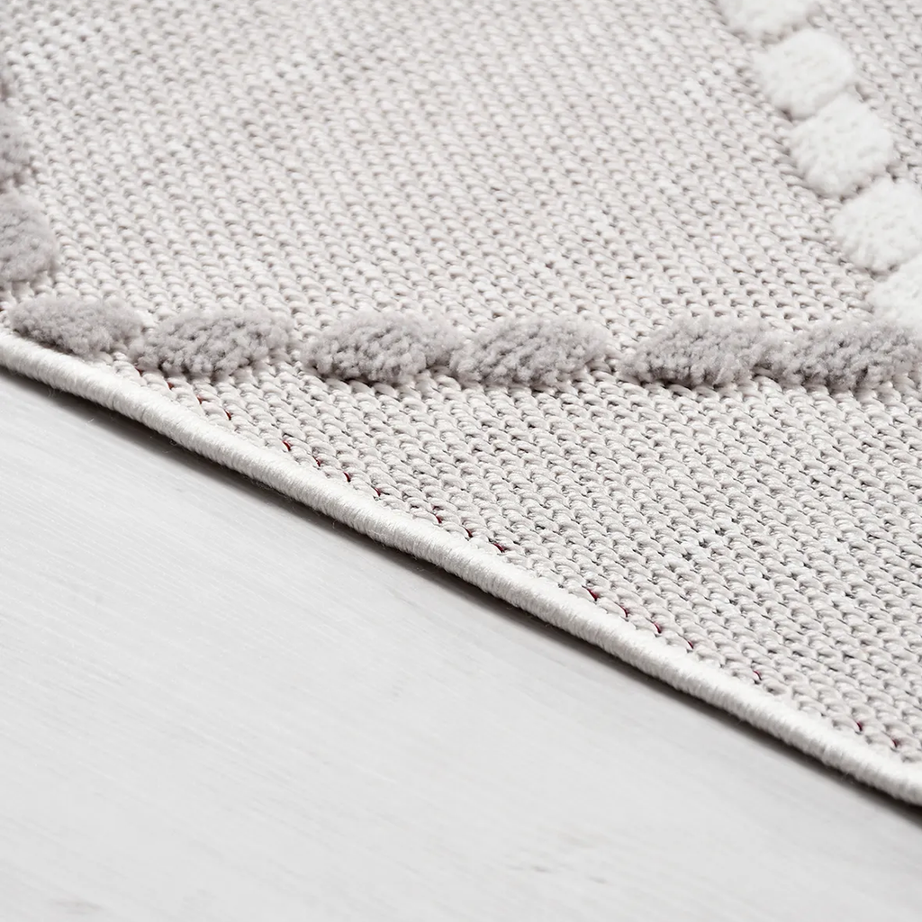 SHARED | Betony Cream Grey Moroccan Style Diamond Trellis Machine Wov photo 2