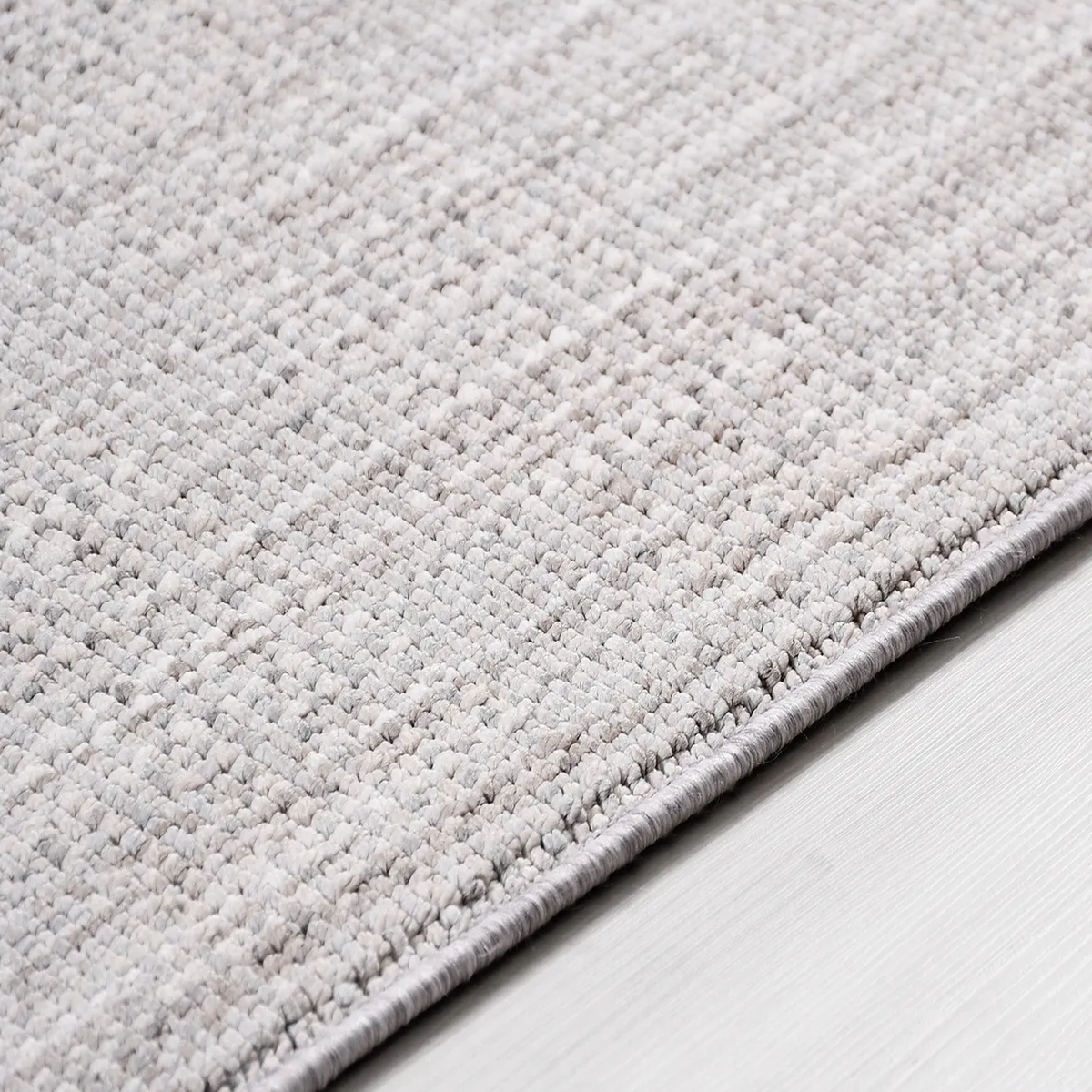 SHARED | Kalkan Light Grey Solid Scandinavian Machine Woven Living Ro photo 2