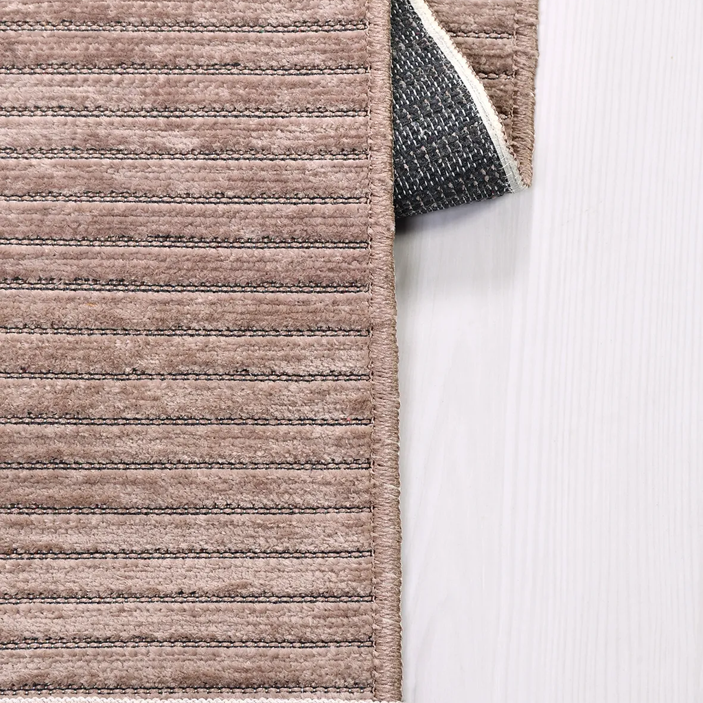 SHARED | Nettle Terracotta Striped Modern Machine Woven Living Room B photo 2