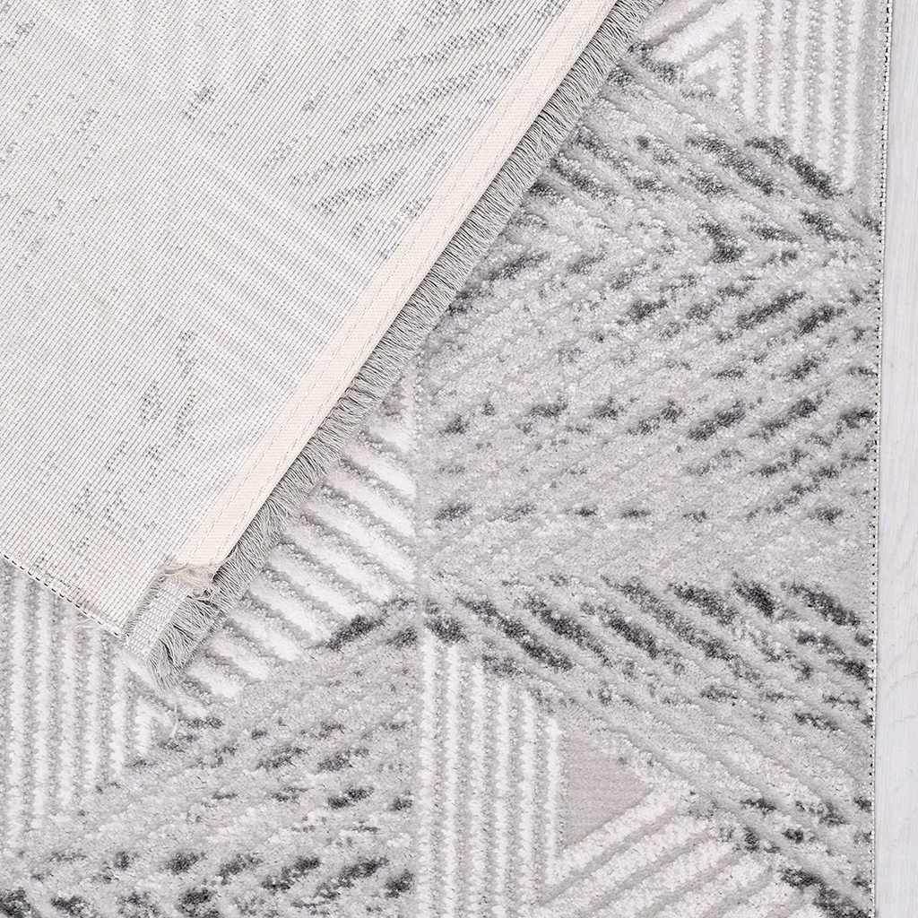SHARED | Pamukkale Ivory Grey Modern Geometric Machine Woven Living R photo 2