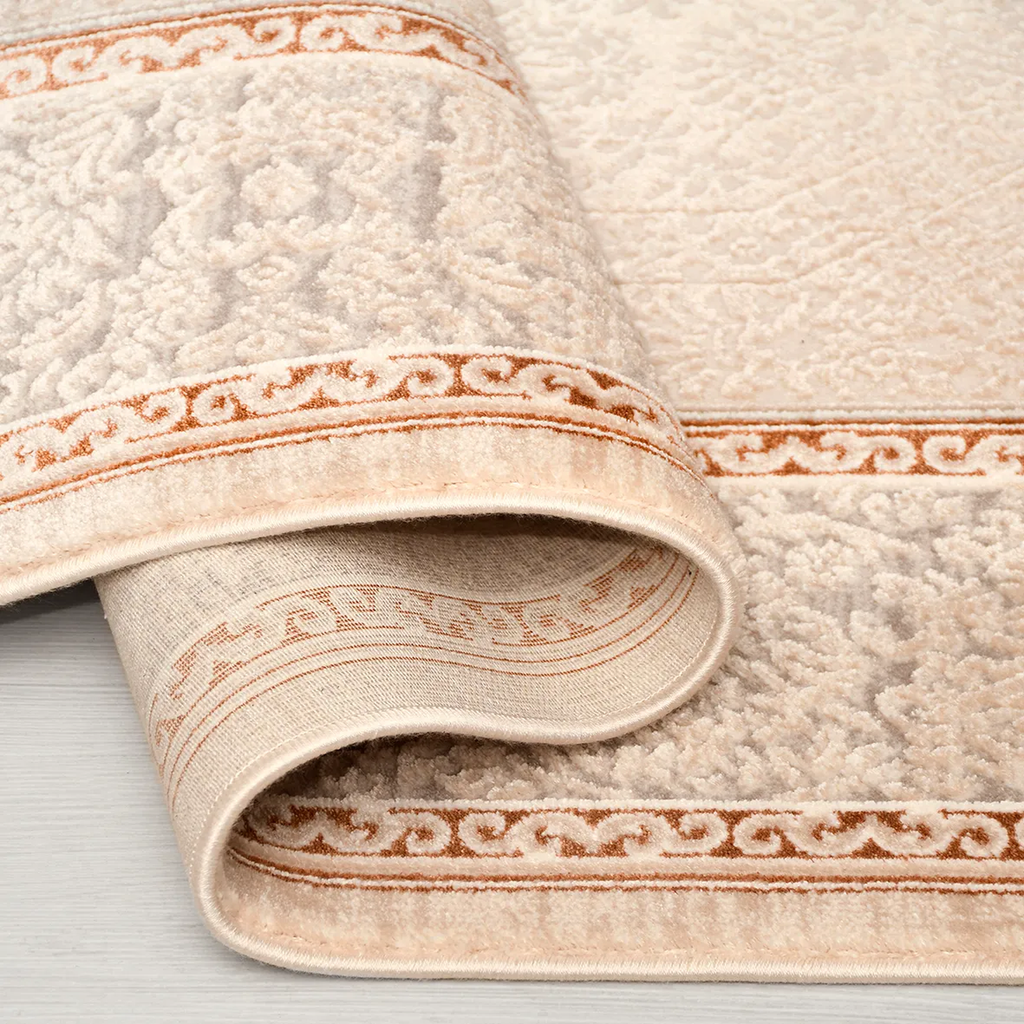 SHARED | Armory Traditional Damask Scrollwork Cream Beige Rust Machin photo 2