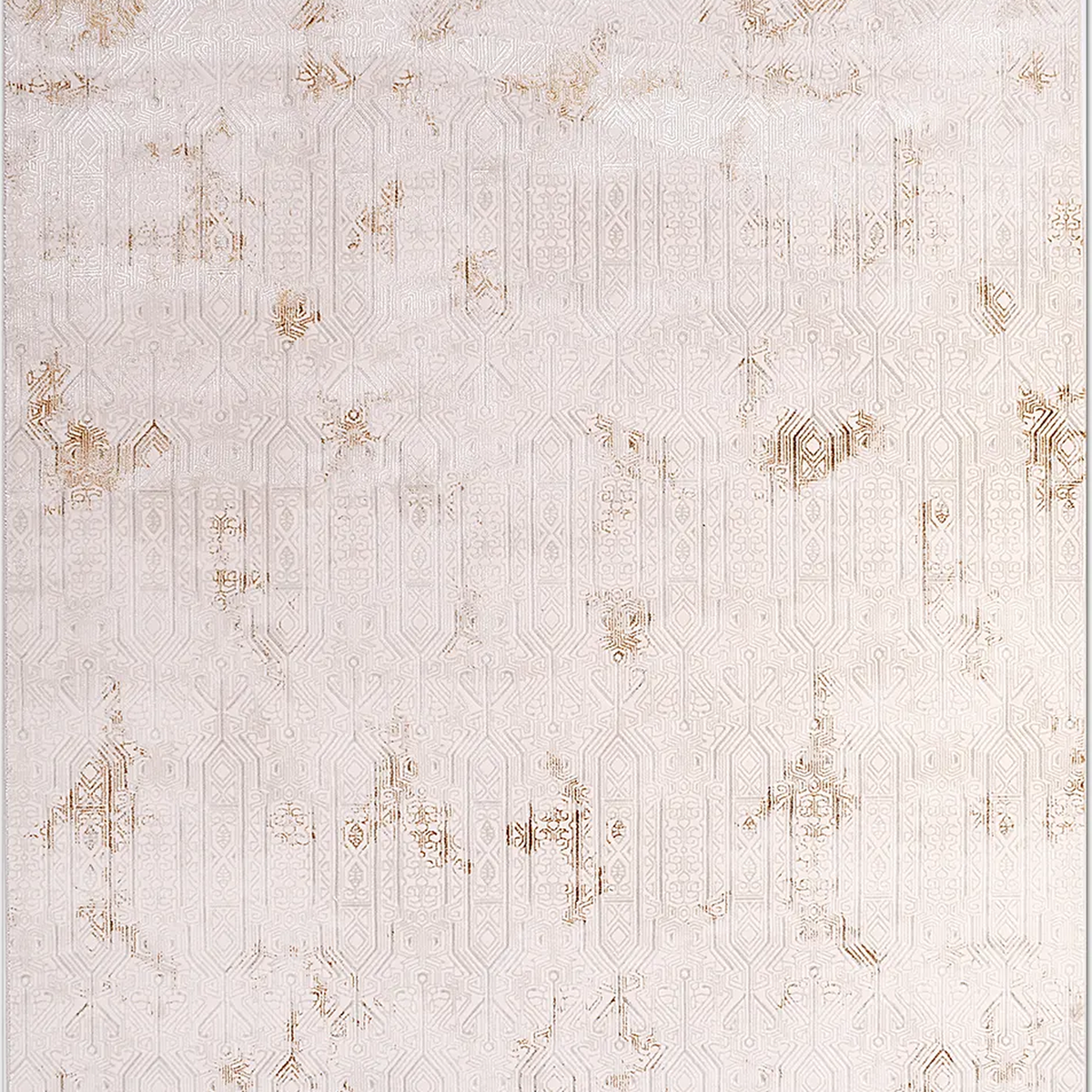 SHARED | Riven Cream Gold Abstract Glam Machine Woven Living Room Bed photo 2