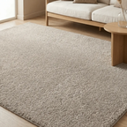 SHARED | Sundown Beige Solid Shaggy Scandinavian Machine Woven Living photo 2