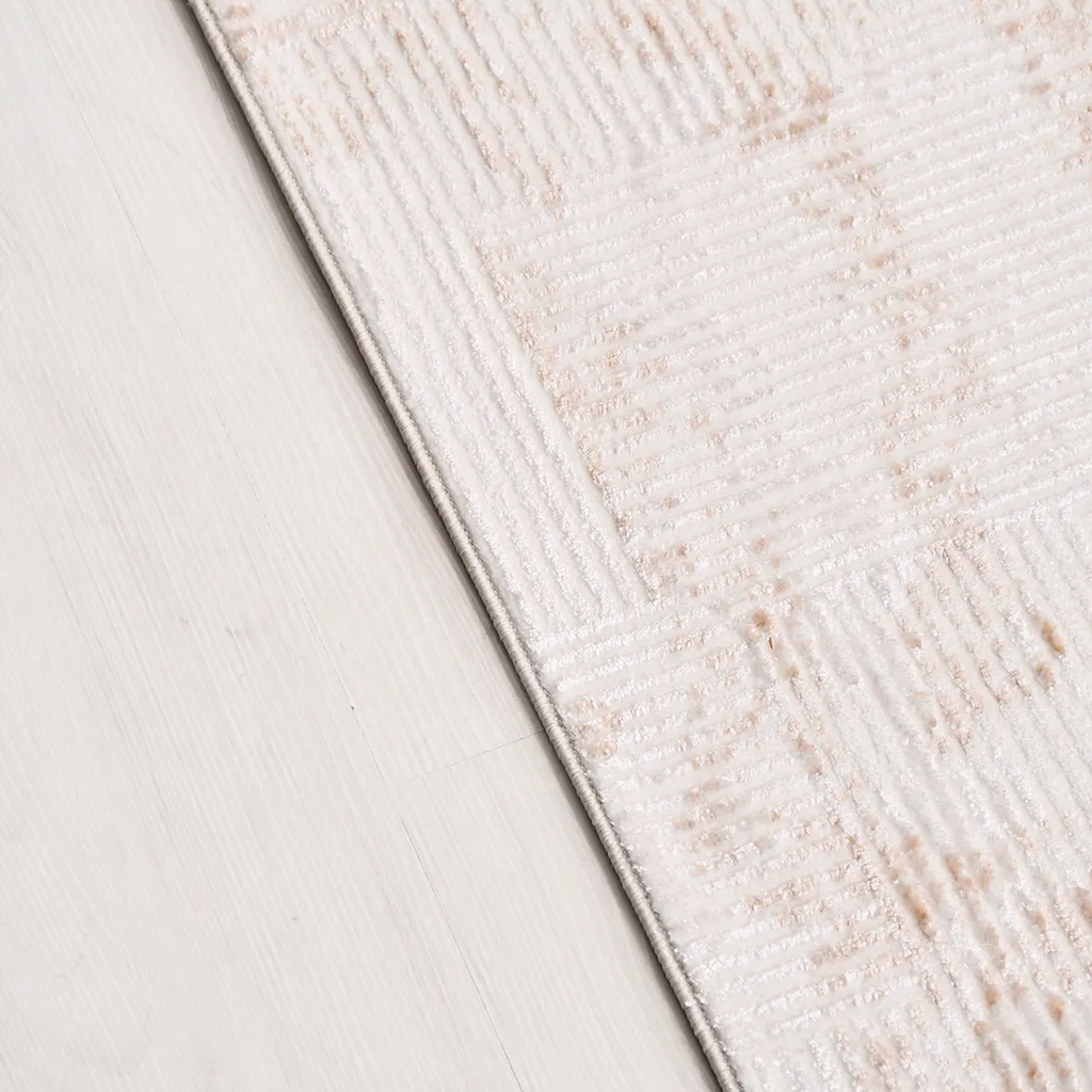 SHARED | Fen Cream Beige Abstract Modern Machine Woven Living Room Be photo 2