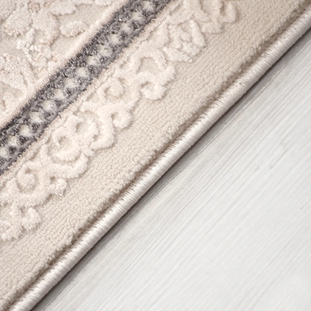 SHARED | Coral Cream Beige Persian Style Traditional Medallion Machin photo 2