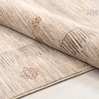 SHARED | Teasel Beige Cream Abstract Tribal Bordered Machine Woven Li photo 2