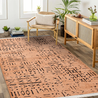 SHARED | Ivywood Camel Black Abstract Boho Tribal Style Machine Woven photo 2