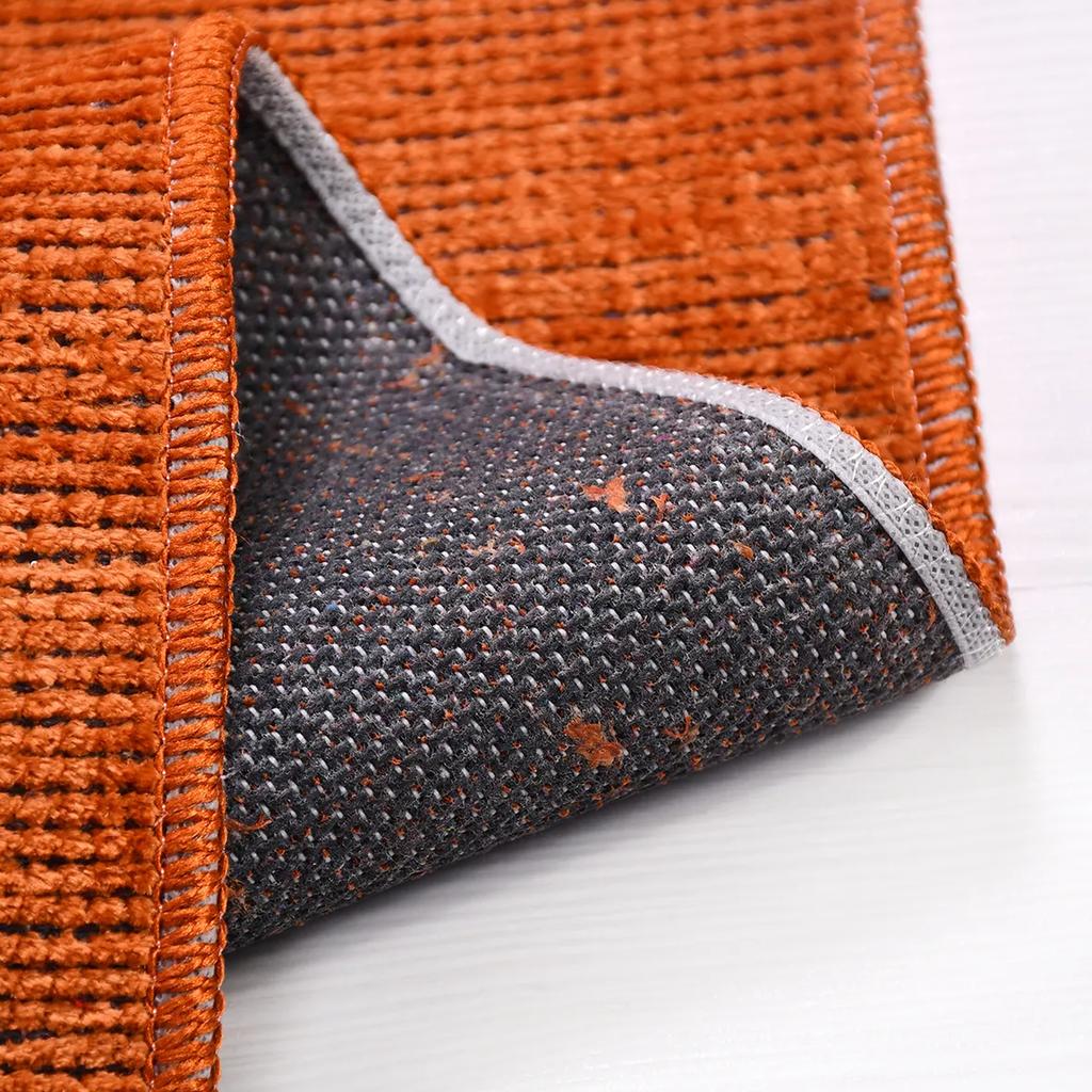 SHARED | Lupin Burnt Orange Solid Modern Machine Woven Fringed Living photo 2
