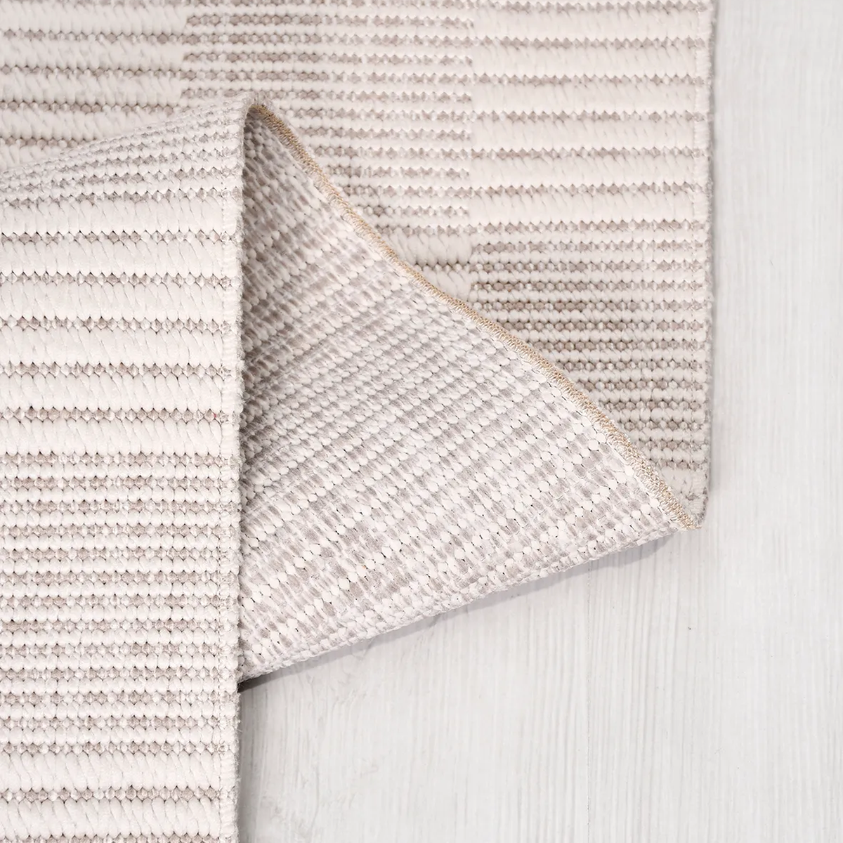 SHARED | Pyrite Cream Checkered Transitional Modern Machine Woven Liv photo 2