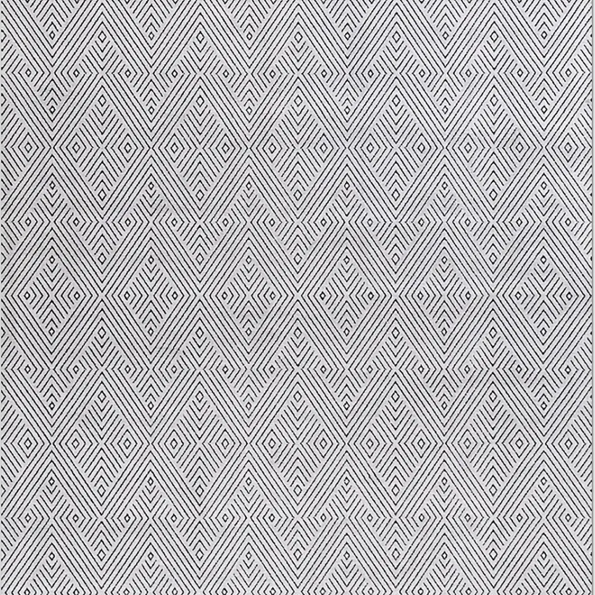 SHARED | Glen Modern Geometric Diamond Machine Woven Grey Charcoal Li photo 2