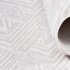SHARED | Shimmer Cream Modern Geometric Machine Woven Living Room Bed photo 2
