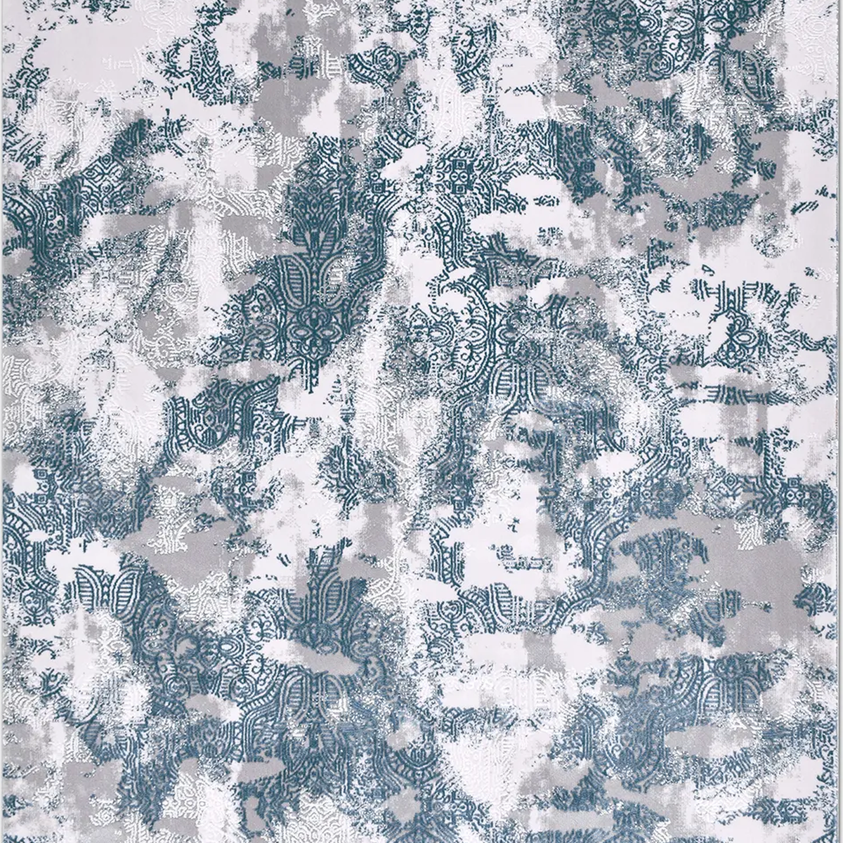 SHARED | Ledge Blue Grey Abstract Modern Machine Woven Living Room Be photo 2