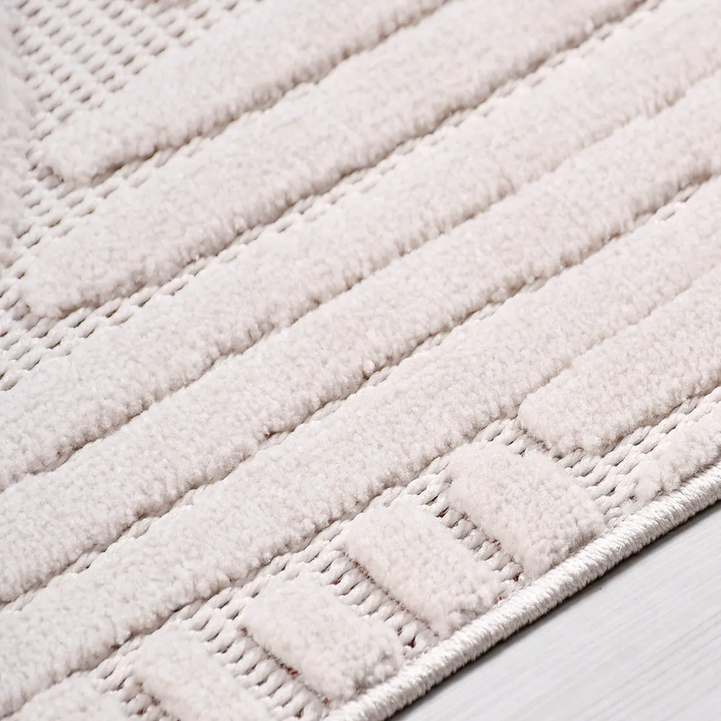 SHARED | Kekova Cream Abstract Modern Machine Woven Ivory Beige Livin photo 2