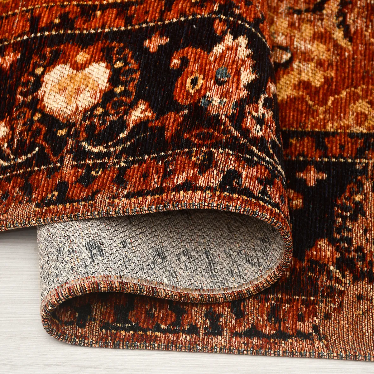 SHARED | Dawnlight Rust Black Persian Style Medallion Distressed Mach photo 2