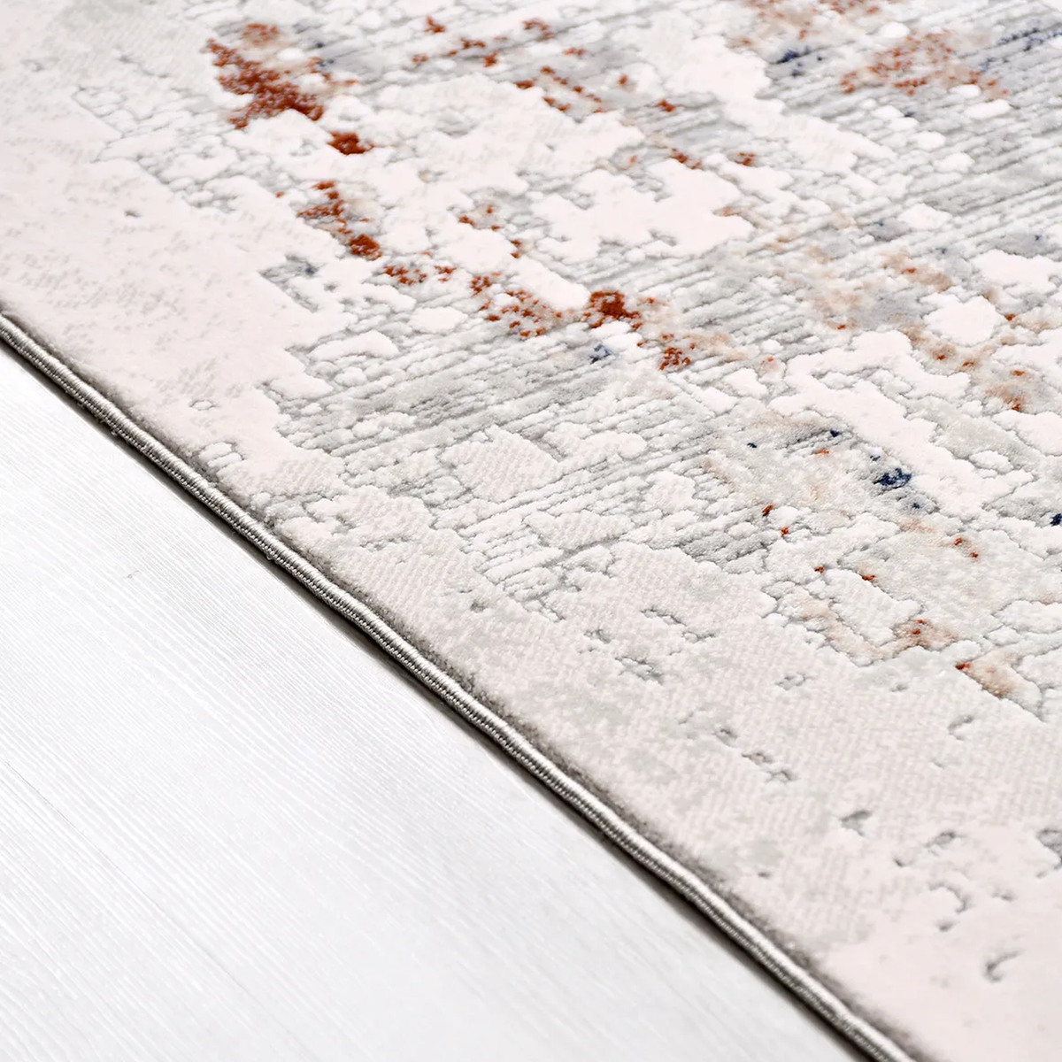 SHARED | Foxglove Modern Abstract Machine Woven Cream Grey Navy Rust  photo 2