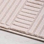 SHARED | Broom Blush Beige Modern Geometric High-Low Machine Woven Li photo 2