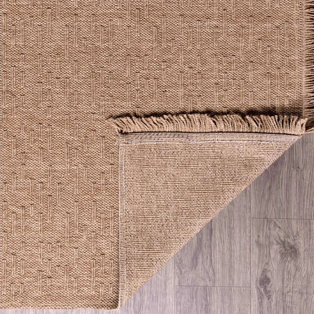 SHARED | Wormwood Beige Solid Scandinavian Machine Woven Fringed Livi photo 2