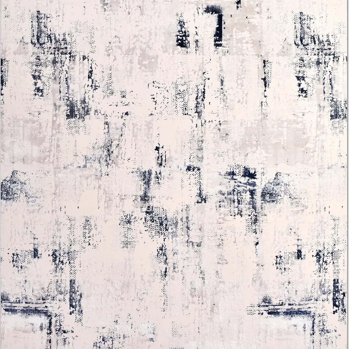 SHARED | Almond Cream Navy Abstract Modern Machine Woven Living Room  photo 2