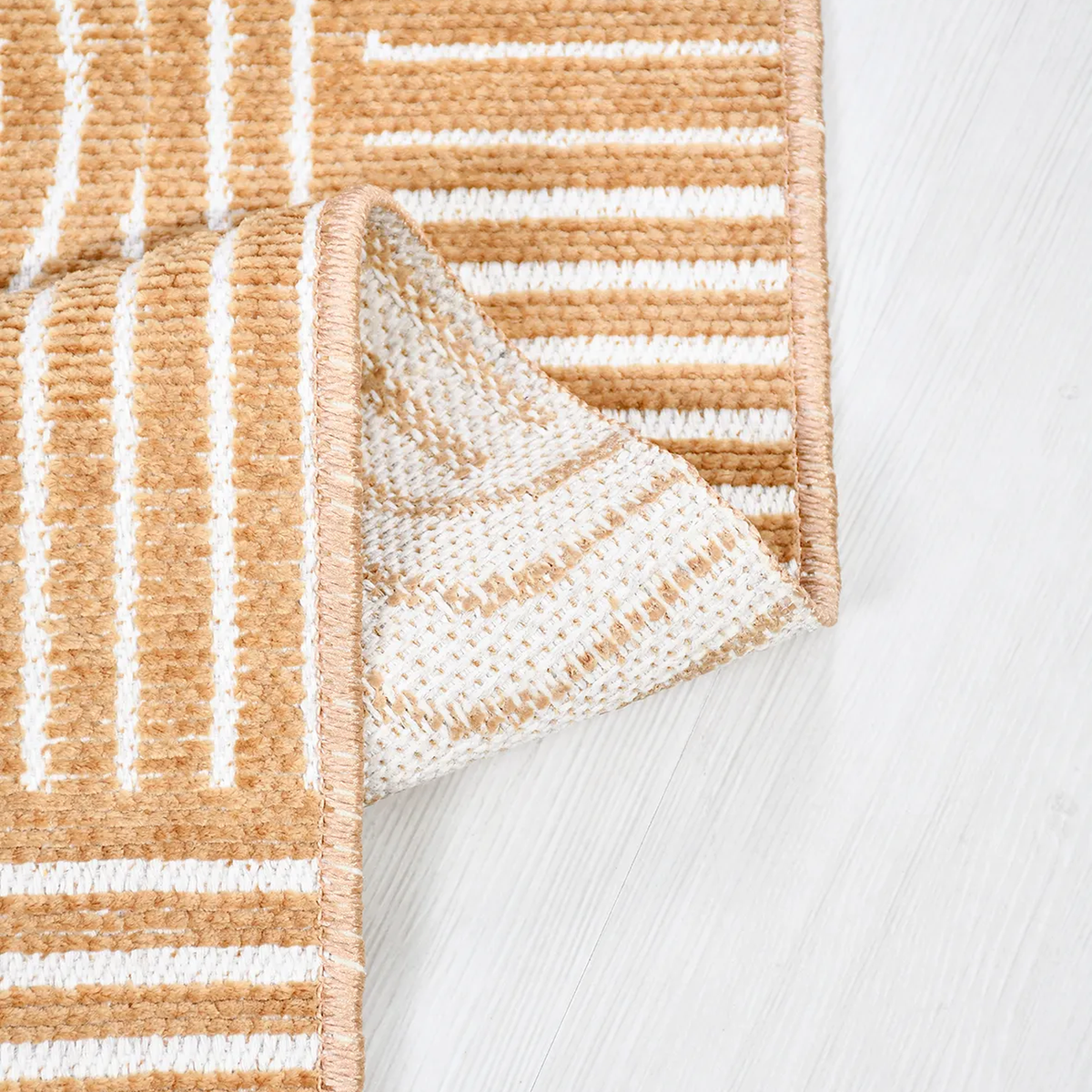 SHARED | Damson Golden Yellow Geometric Mid-Century Modern Machine Wo photo 2