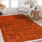 SHARED | Hornbeam Terracotta Boho Abstract Tribal Style Machine Woven photo 2