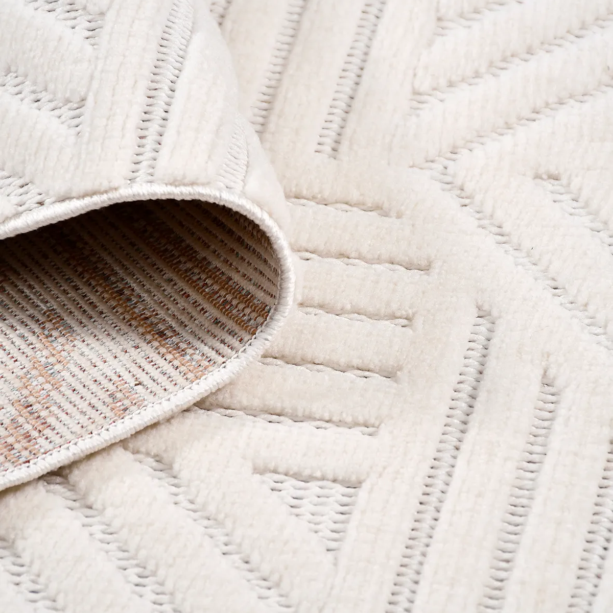 SHARED | Kusadasi Cream Ivory Geometric Modern Machine Woven Living R photo 3