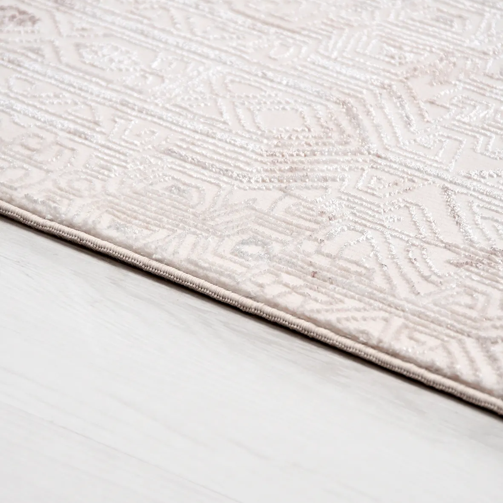 SHARED | Hurst Cream Grey Abstract Modern Machine Woven Living Room B photo 3