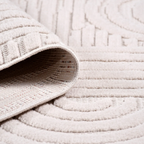 SHARED | Kekova Cream Abstract Modern Machine Woven Ivory Beige Livin photo 3