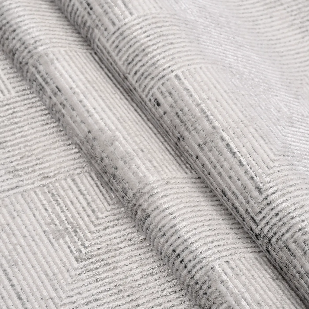 SHARED | Fell Modern Geometric Light Grey Ivory Machine Woven Living  photo 3