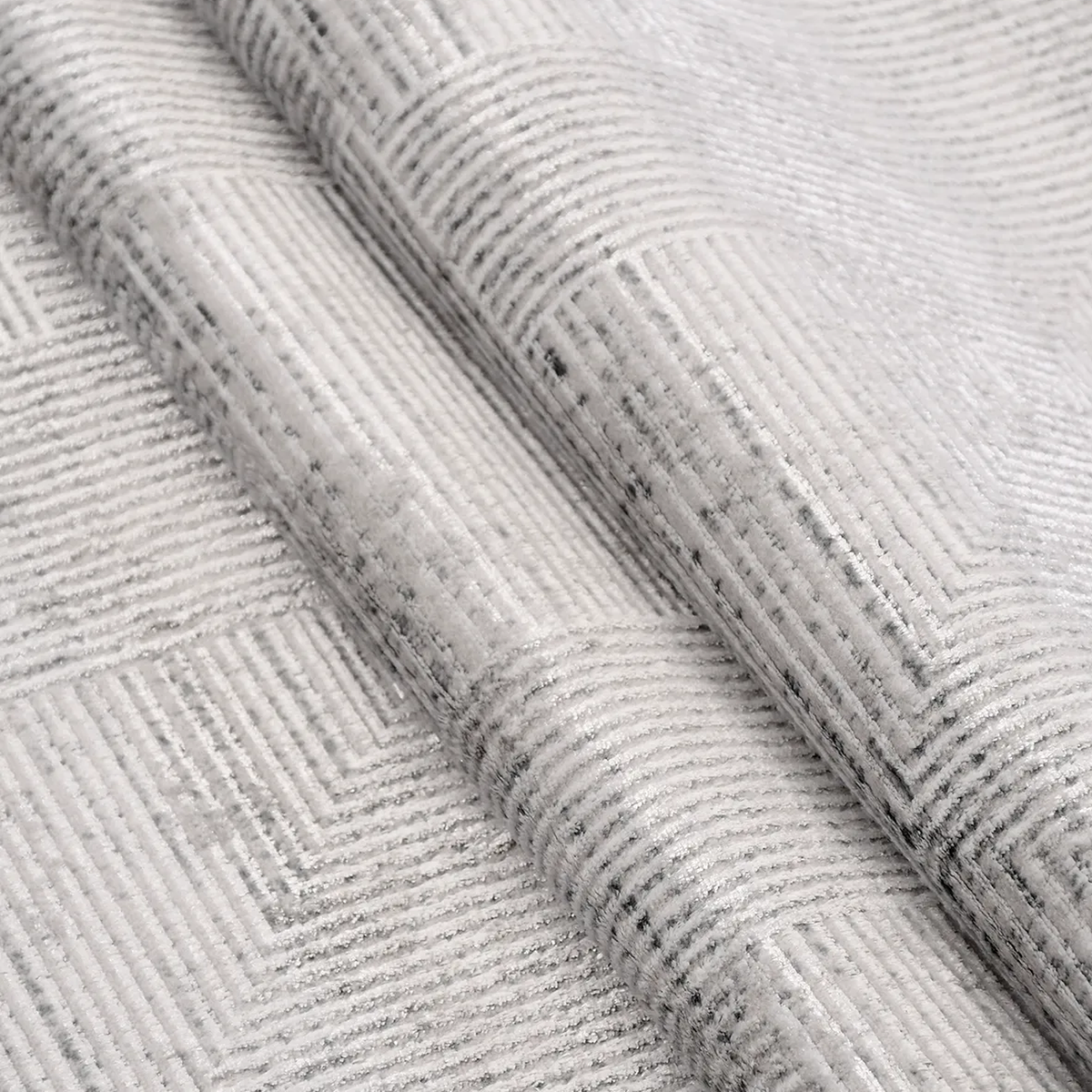 SHARED | Fell Modern Geometric Light Grey Ivory Machine Woven Living  photo 3