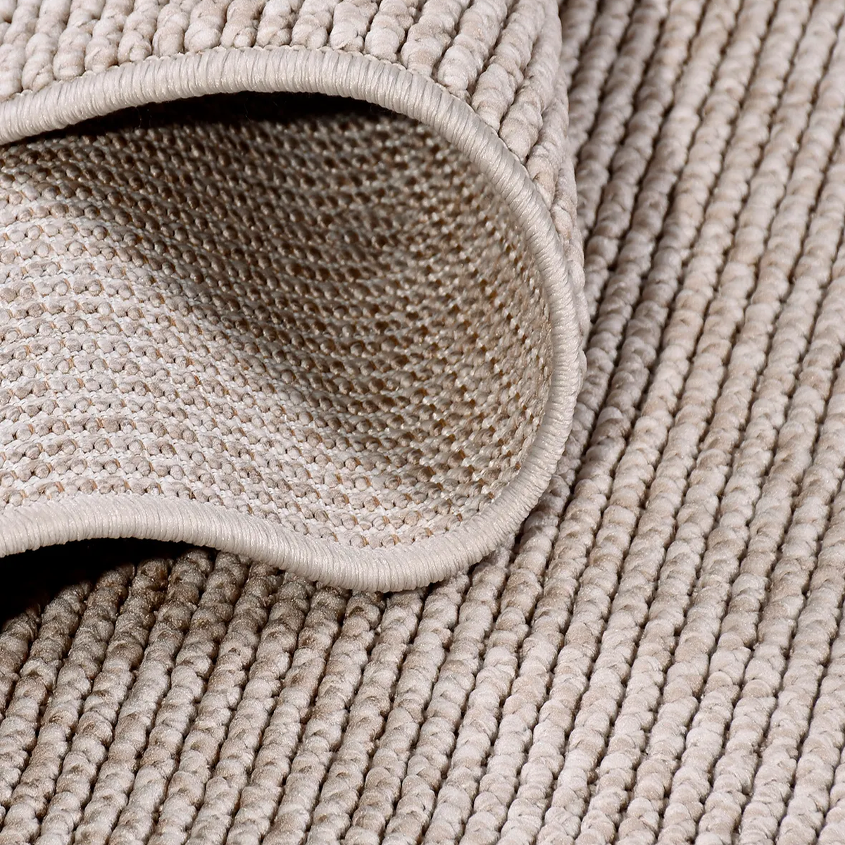 SHARED | Lazuli Beige Solid Scandinavian Ribbed Texture Machine Woven photo 3
