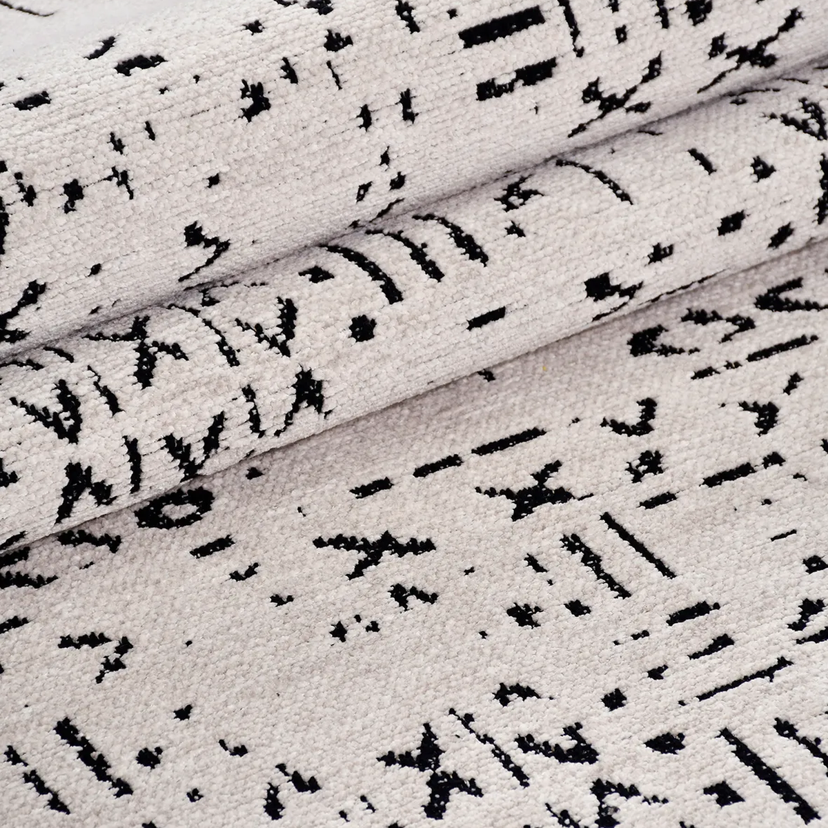 SHARED | Flare Cream Black Abstract Boho Machine Woven Living Room Be photo 3